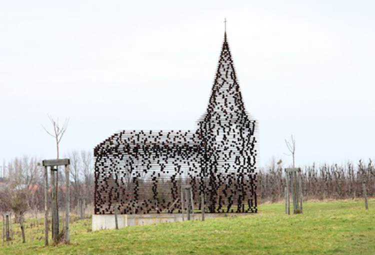 The ‘disappearing’ church, Limburg, Belgium 