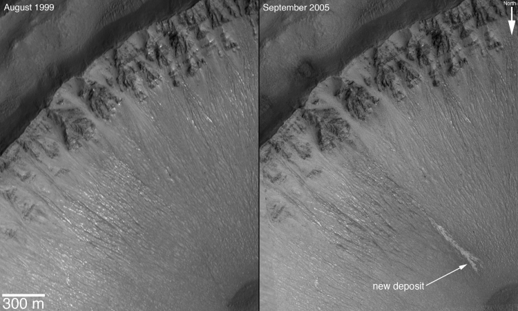1. Light Deposits Indicate Water Flowing on Mars 